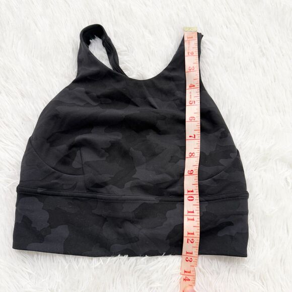 Women Lululemon Wunder Train Longline Bra C/D Cup Camo Deep Coal Multi Size 4 - Picture 4 of 8